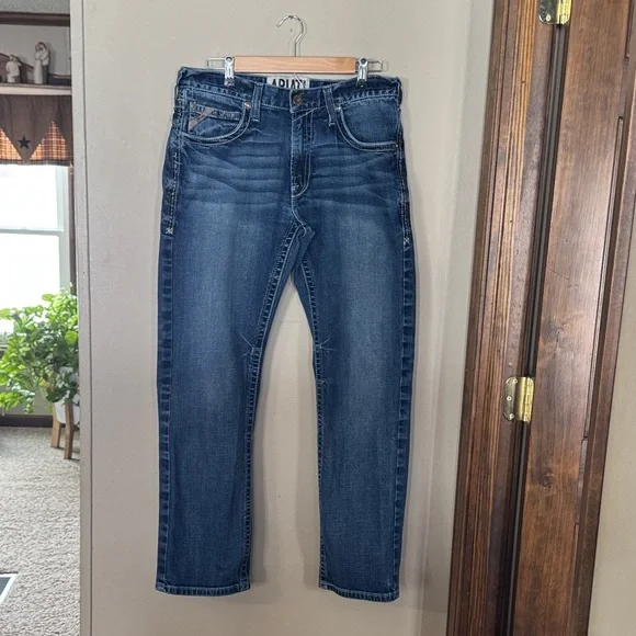 Ariat Men's M5 Classic Blue Straight Jeans - Picture 1 of 14